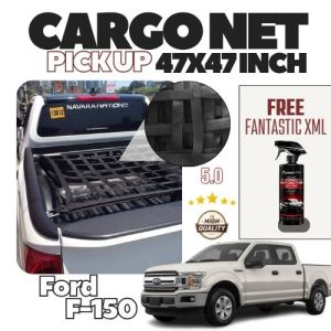 Heavy Duty Cargo Net Pickup For Ford F-150 47x47 Durable Easy to use To W/ Car Wax Spray