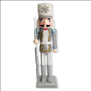 Pinky Bee  Dekorasi Natal Nutcracker Glitter Silver 38cm 67413601