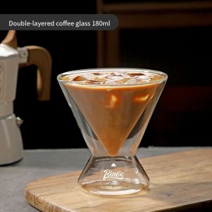 Bincoo Coffee Cup Glass Mug ice American Italian Extract Cup Double Coffee Scholarship Drink Drink Cup Ladie Cup 180ml
