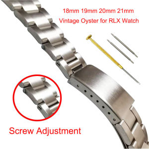 18mm 19mm 20mm 21mm Vít bạc Cổ điển Hàu cong Đầu dây đeo đồng hồ bằng thép không gỉ Vòng đeo tay cho đồng hồ RLX 2026