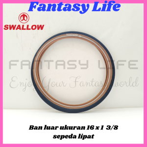 Fantasy Swallow Ban luar 16 x 1 3/8 sepeda lipat pelek 16+ 349