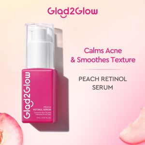 Glad2Glow Peach Retinol Serum 17ml – Fast Redness Relief & Acne Control Lightweight Anti-Acne Treatment for Oily & Acne-Prone Skin