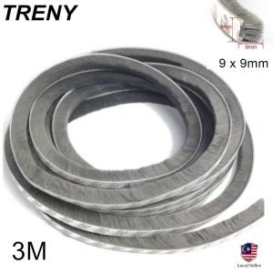 TRENY 3M Self-Adhesive Brush Pile Seal 9 x 9mm Door Seal Door Draught Excluder Brush Wardrobe Soundproof