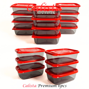 FOOD KONTAINER/CONTAINER CALISTA FURANO SMOKE SET ISI 6PCS / FOOD STORAGE KULKAS SET/ TEMPAT PNEYIMPANAN MAKANAN BUAH SAYURAN DIKULKAS SET/ WADAH SAJI MAKANAN SET/ TOPLES PLASTIK CALISTA KOTAK 1 SET