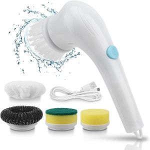 Electric Cleaning Brush Set Replaceable Cleaning Heads Scrubber Electric Spin Scrubber