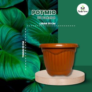Pot Bunga Tanaman Shallom Mio no 30 Tebal Berkualitas - coklat