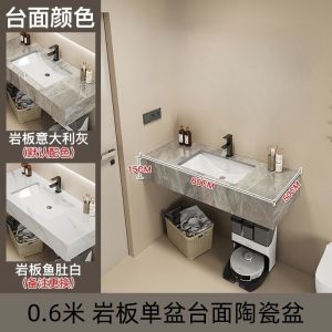 {SG Sales} Vanity Cabinet Washbin Bathroom Cabinet Set Bathroom Washbasin Wash Basin Double-Layer Stone Plate Washbasin Cabinet Combination Washstand Set Bathroom Mirror Wash Basin
