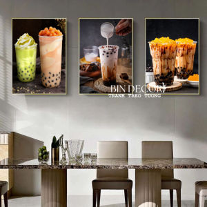(ẢNH CHỤP) Tranh treo tường trà sữa trang trí decor quán nước tiệm trà sữa kèm đinh