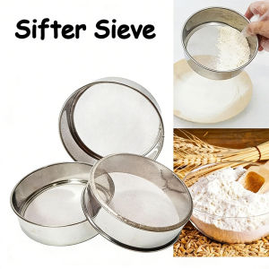 Stainless Steel Powder Sieve 15-30cm Flour Sieve Powdered Sugar Sieve Handheld Sample Sieve