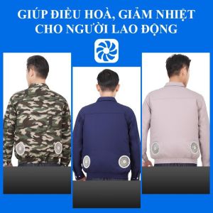 Bộ Áo Điều Hòa Công Nghệ Nhật Bản Gắn Quạt Gió Làm Mát Mới Nhất Quạt Chạy Siêu Êm