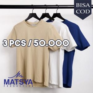 Kaos Polos 50 RB dapat 3 PCS Kaos/ Baju kaos polos/ Paket Kaos Polos/Kaos Oblong