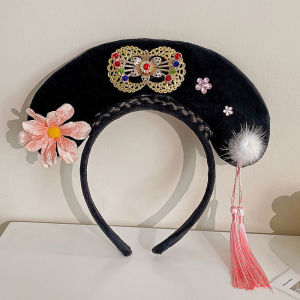 Minwen Ancient Royal Court Queen Princess Headband Headdress Classical Hanfu Cheongsam Hair Hoop Accessories
