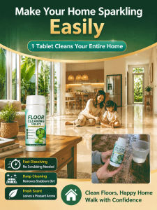 Effervescent Floor Cleaning Tablets/Floor Cleaner/Cleaning Tablet/Multi-Surface Polish/Stain Remover/Wood Tile Floor/Fresh Scent