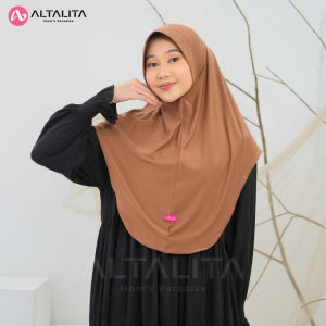 Altalita - Hijab Instan Qanita Penguin Ukuran L Jersey Premium Kerudung Bergo Hamidah Menutup Dada Jilbab Sport Instant Cocok Untuk Sekolah Olahraga Volly Futsal Senam dan Sehari-Hari