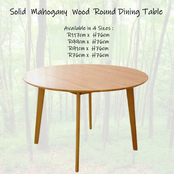 Activity Subsidy Round Circle Shape Solid Mahogany Wood Dining Table In Sizes In Cherry