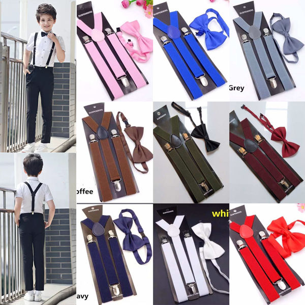 Suspenders for kids men adjustable suspender with bow tie for children  women adjustable Suspenders FOR unisex