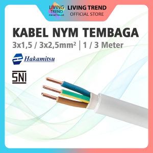 (Per-Meter) Kabel Listrik NYM 3 x 15mm/25mm / Kabel Tembaga Murni PVC SNI / Mrek Hakamitsu