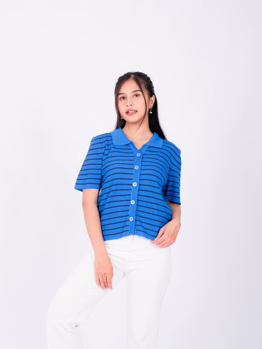 Atasan Ukuran Fit To XL Camicia Top Strip Kemeja Rajut Sweater Baju  rajut Knit sweater Lazada Indonesia