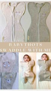 BabyThots Swaddle With Me Collection Baby Butterfly Swaddle with Zip