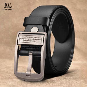 LouisWill Fashion Men Belt True Leather Belt Business Leisure Belt Fashion Belt Length Adjustable Belt Simple Casual Needle Buckle Wear-resistance Simple Nice Waistband