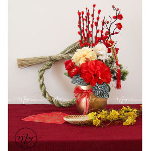 Bình hoa sung túc hoa giả trang tri nhà cửa trang trí tết 2024