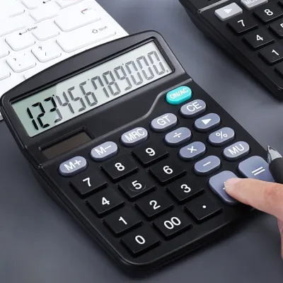 Gudoo Original Large Computer Electronic Calculator Counter Solar & Battery Power 12 Digit Display Multi-functional Big Button for Business Office School Calculating