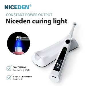 Niceden không dây nha khoa 1 giây Đèn Trám đầu kim loại công suất cao 800-2400mW/cm2 4 chế độ 420nm-480nm quang phổ rộng thiết bị nha khoa