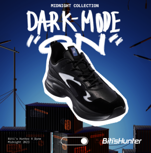 Giày Thể Thao Nam Bitis Hunter X Dune - Midnight 2k23 HSM004200DEN / HSW004200DEN ( Đen)