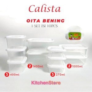CALISTA OITA PUTIH BENING 10 PCS WADAH PENYIMPANAN MAKANAN FOOD CONTAINER WADAH KOTAK PLASTIK
