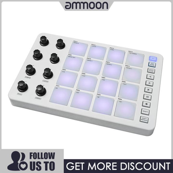 M-vave Bộ điều khiển MIDI tấn công Pad đèn nền RGB Bàn phím MIDI BT kết ...