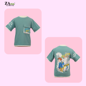 Áo Thun Bé Trai Ngắn Tay Zakids Tshirt Cộc Tay Cotton Từ (16 - 60kg) ZAA2349 (Form rộng)