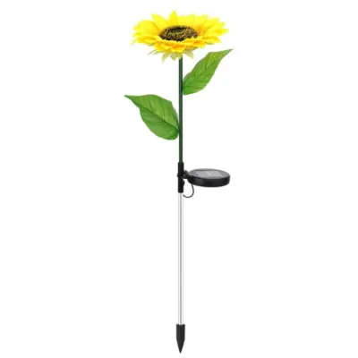 COUPLECOL Simulation LED Solar Sunflower Lights 1/3 Head Artificial Landscape Lamp Garden Decoration Creative Flower Light Garden