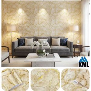 Wallpaper Stiker Dinding Motif  Marmer Hijau Gold 7 s/d 8M Lebar  45CM
