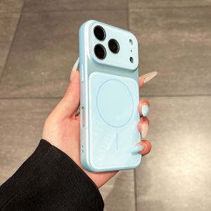 Crystal Lens Protect For Magsafe Case For iPhone 17 16 15 14 13 Pro Max Plus Large Window Magnetic Acrylic Backboard Hard Cover