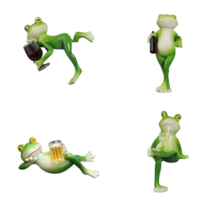 Frogs Statues Pot Huggers Decorations for Miniature Frogs Figurine Garden Decors Outdoor Hangers Decors
