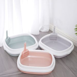 Cat Litter Box With Scoop Kitten Litter Box Cat Toilet Deodorization leakage prevention Litter Box