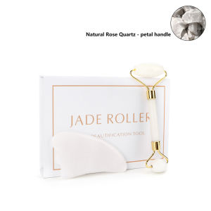 DECINIEE Rose Quartz Jade Roller Face Slimming Massager Face Lifting Natural Jade Stone Facial Massage Roller Skin Care Beauty Set Box Gift Girl Mom