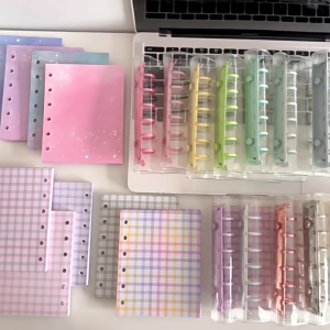 6 Hole PVC Album Covers 6 Rings Binder Cover Water Resistant Organiser Covers for Refillable Notebook Planner