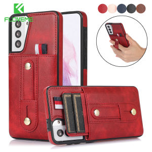 FLOVEME Leather Wallet Phone Case For Samsung Galaxy S22 S21 S20 Ultra S22 S21 S20 S10 Plus S21 S20 FE S10E Note20 Ultra Note10 Plus Note9 Stand Holder Card Slots Phone Bags Cover