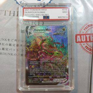 [Pokemon Box PSA] Thẻ TCG SWSH FA/RAYQUAZA VMAX EVOLVING SKIES-SECRET Tặng kèm 3 món bảo vệ liên quang 1459 D29 1-6