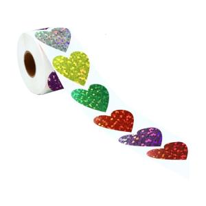 500Pieces Sparkling Star Sticker Colorful Heart Sticker for Scrapbooking Journal Notebook Water Bottle Laptop Packaging