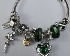 Lunara Emerald Heart & Fairy Charm Bracelet