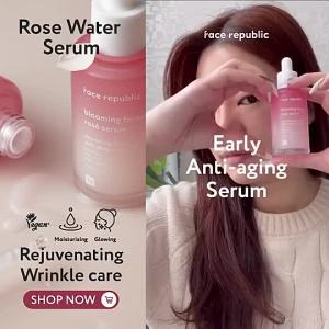 Face Republic Blooming Forever Rosé Serum 45mL [Aging Wrinkled Skin / Rose Water Bakuchiol] Vegan