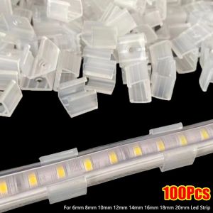 PLNBFG 100Pcs Lamp Holder Fitting LED Strip Fixed Clips Plastic 220V Flexible COB Wall Lamp Holder Connector Durable 5050/5730/2835 Light Mounting Buckle For Fixing 2835 Neon Light