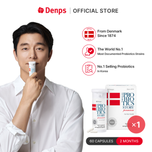 Denps Denmark Probiotics Story Premium - 10 Billion CFU LGG® & BB-12® strains 2 Months 60 Capsules [Halal]