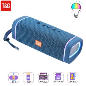 T&G TG-375 RGB Portable Wireless Stylish Design Stereo Bass Sound Rechargeable Waterproof Speaker with Strap