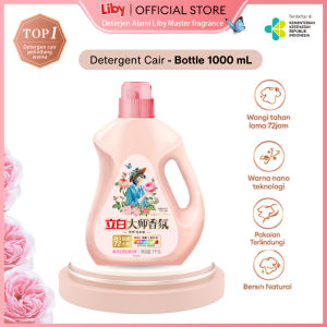 LIBY Deterjen Cair Laundry Liquid Detergent Botol (2L) - Penghilang Noda Pelindung Warna Wangi Mawar Rose Grasse Tahan Lama Hingga 72 Jam - 2000 mL - LIBY Master Fragrance Laundry Detergent Cair 2 Liter