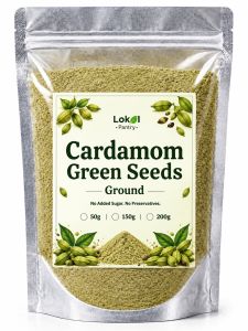 Lokal Pantry Cardamom Green Seeds Ground | Premium Ground Spice | Natural Cooking Ingredient for Baking Cakes Cookies Bread Coffee Tea Rice Curries Desserts Marinades Homemade Spice Blends & Everyday Culinary Use