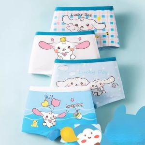 4PCS/set Sanrio Kuromi Cinnamoroll My Melody Anime Childrens Flat Angle Panties Cartoon Printed Girls Underwear Kawaii Cute Cotton Soft Panties