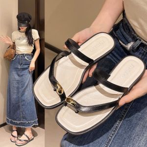 Dép Sandal Quai Xỏ Nữ Đế Phẳng Siêu Đẹp Dép Xỏ XIAOYAO Dáng Đẹp Chống Nước Size 36-41 4Seasons Shoe.Store